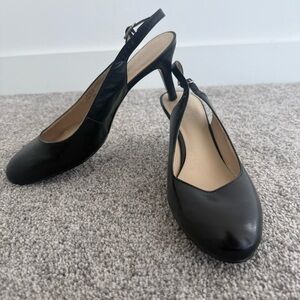 Nine West Black Slingback Heels
